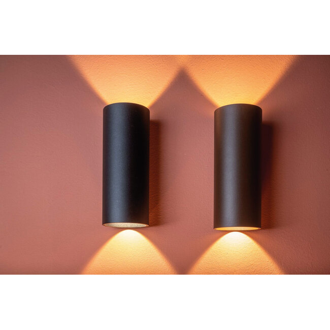 Ronde LED Wandlamp Dim to Warm Zwart | Artdelight Brody 2