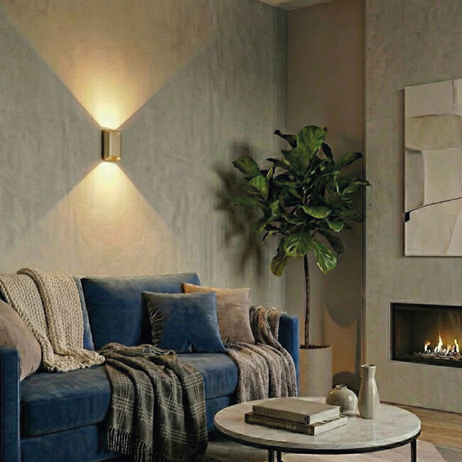 Moderne LED Wandlamp Dim to Warm Champagne | Artdelight Diaz Small