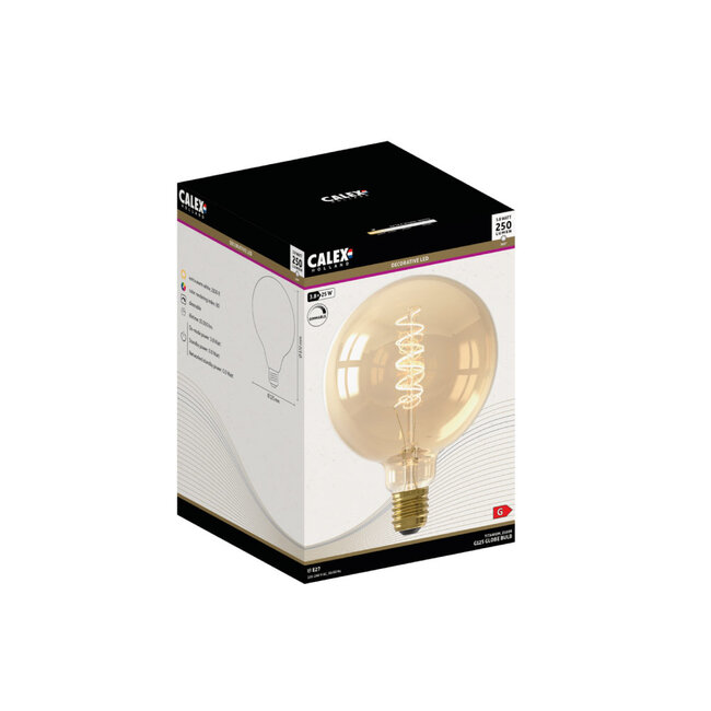 Dimbare E27 filament lichtbron 125mm Gold | 3,8W - 250lm - 2100K | Calex