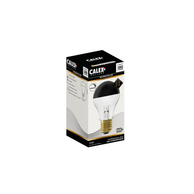 Dimbare E27 filament Kopspiegel lichtbron Zwart | 4W - 180lm - 1800K | Calex