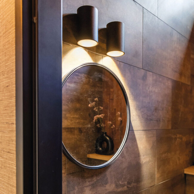 Ronde LED Wandlamp 1-lichts Zwart | Artdelight Brody 1