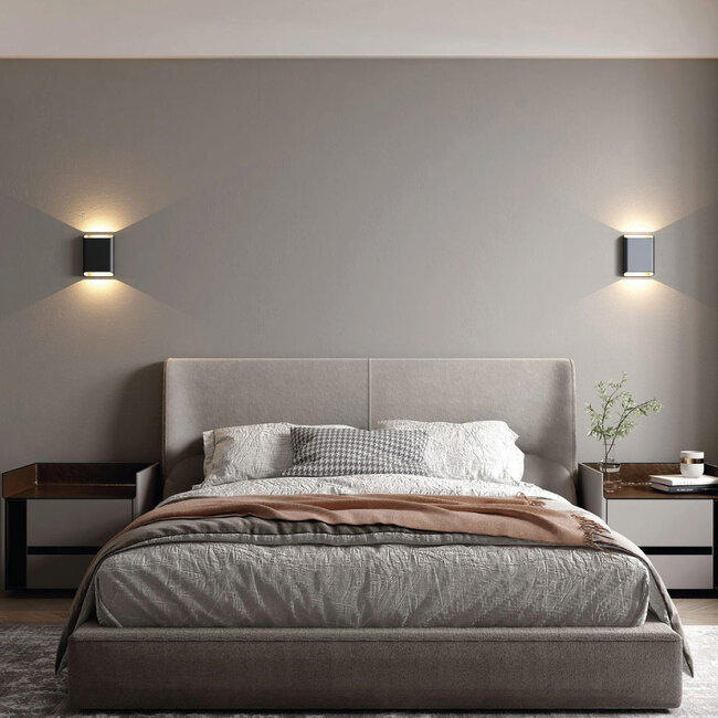 Moderne LED Wandlamp Zwart | Artdelight Diaz Small