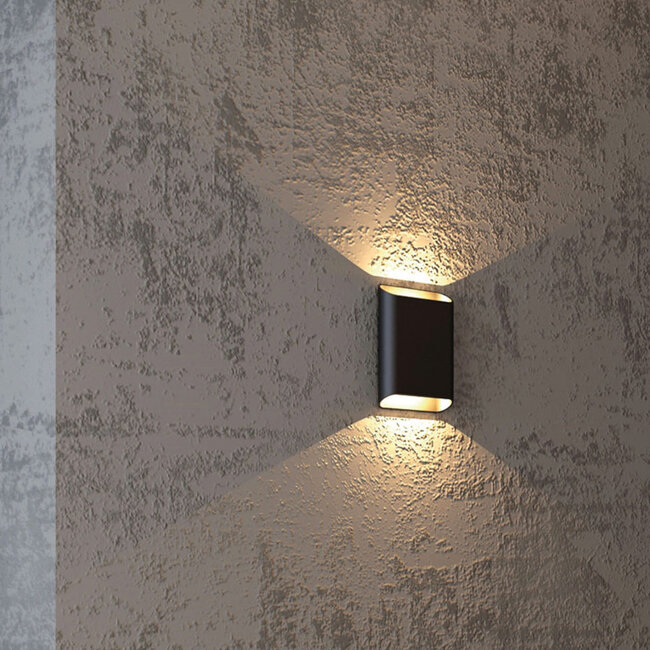 Moderne LED Wandlamp Zwart/Mat Goud | Artdelight Diaz Small