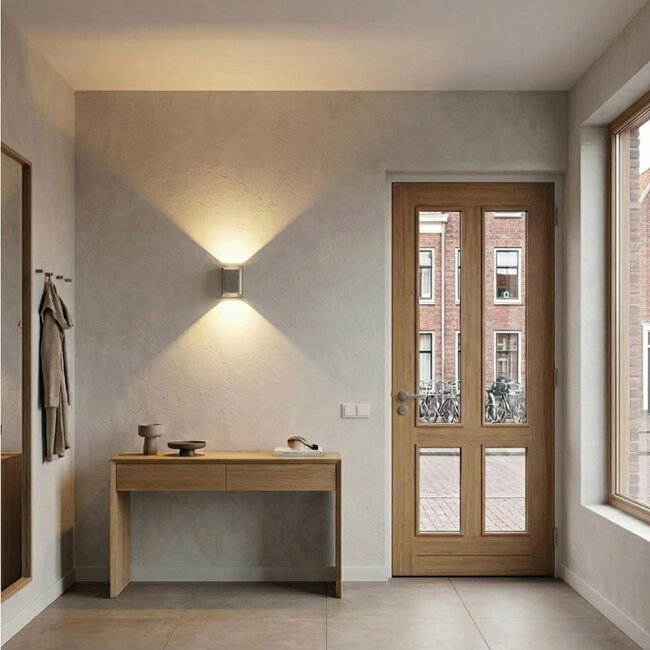 Moderne LED Wandlamp Staal Grijs | Artdelight Diaz Small