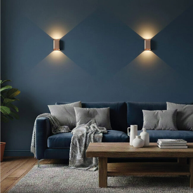 Moderne LED Wandlamp Donker Brons | Artdelight Diaz Small