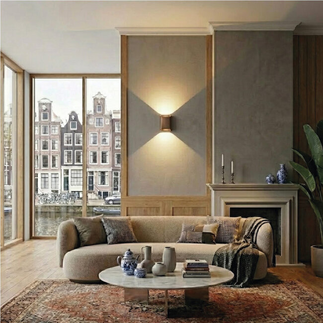 Moderne LED Wandlamp Donker Brons | Artdelight Diaz Large