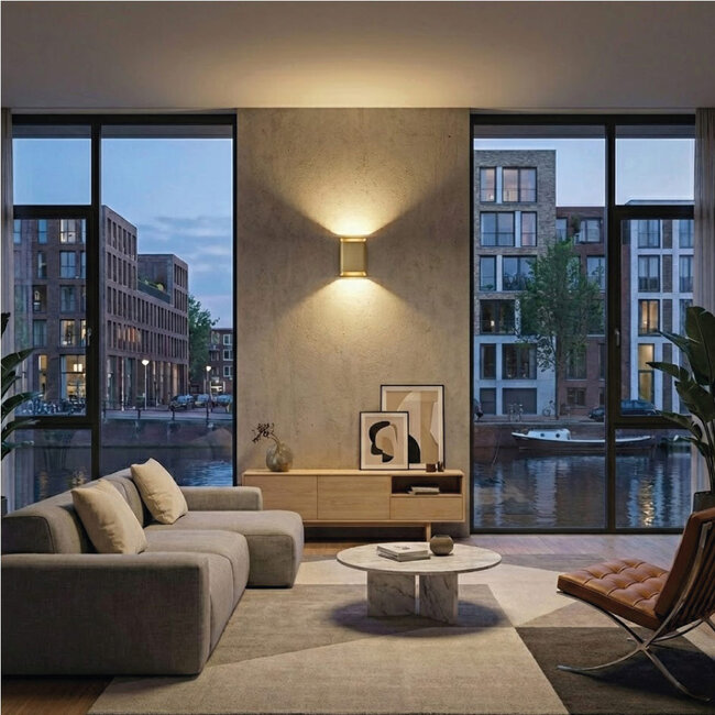 Moderne LED Wandlamp Dim to Warm Champagne | Artdelight Diaz Large