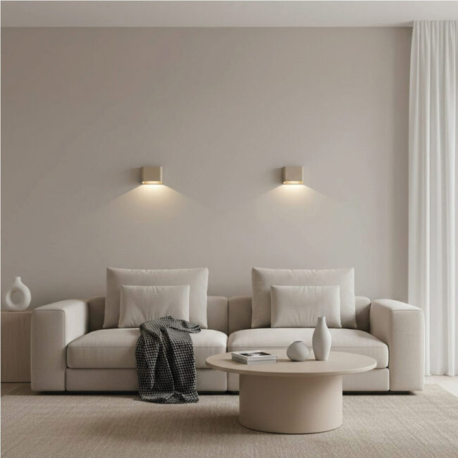 Moderne LED Wandlamp 1-lichts Champagne | Artdelight Diaz 1L