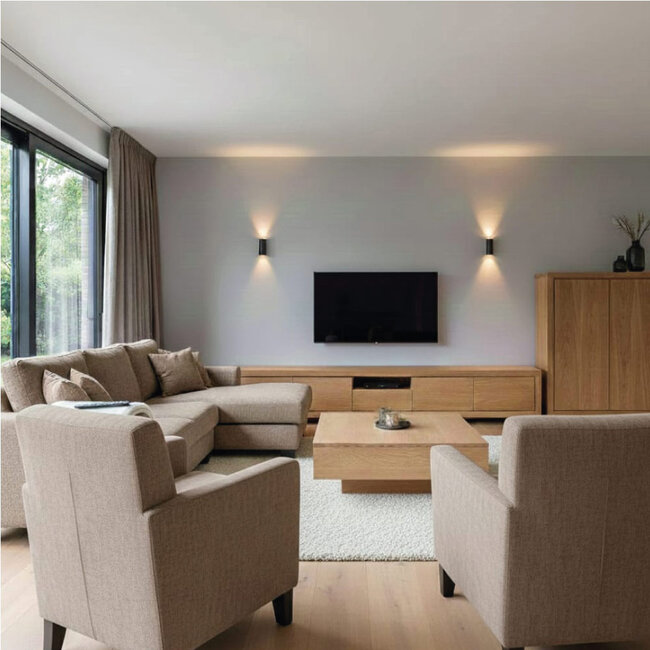 Ronde Wandlamp 2-lichts Zwart | Artdelight Roulo 2L