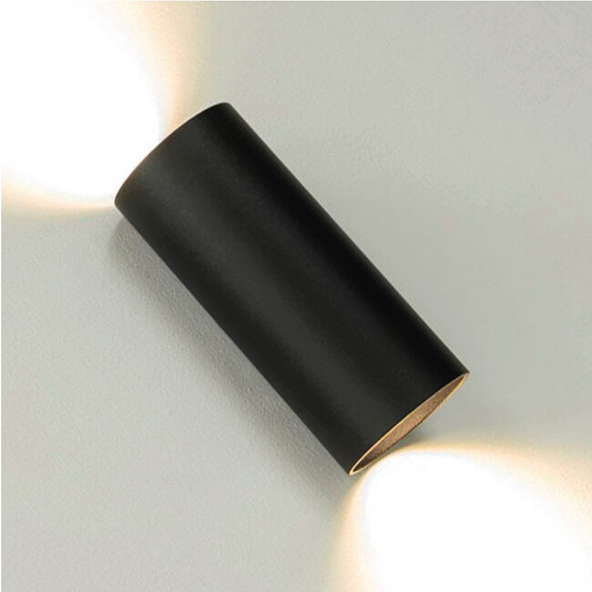 Ronde Wandlamp 2-lichts Zwart/Mat Goud | Artdelight Roulo 2L