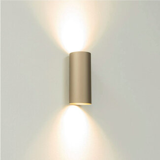 Artdelight Ronde Wandlamp 2-lichts Champagne | Artdelight Roulo 2L