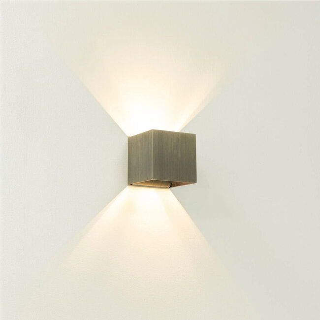 Industriële Kubus Wandlamp Antiek Brons | Artdelight Gymm