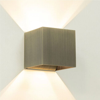 Artdelight Industriële Kubus Wandlamp Antiek Brons | Artdelight Gymm
