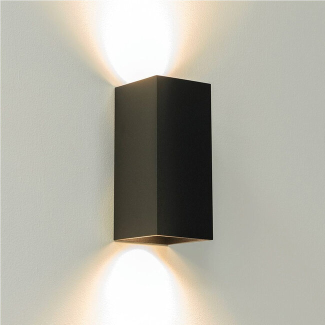Industriële Rechthoekige Wandlamp Zwart | Artdelight Dante