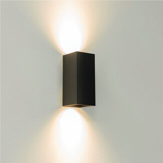 Artdelight Industriële Rechthoekige Wandlamp Zwart | Artdelight Dante