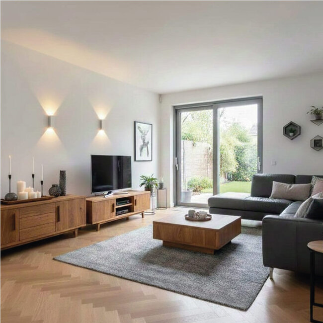 Industriële Rechthoekige Wandlamp Wit | Artdelight Dante