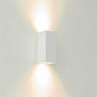 Artdelight Industriële Rechthoekige Wandlamp Wit | Artdelight Dante