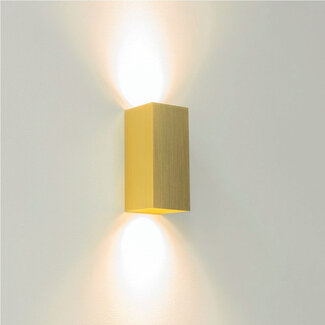 Artdelight Industriële Rechthoekige Wandlamp Goud | Artdelight Dante