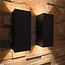 Industriële Rechthoekige Wandlamp XL Zwart | Artdelight Dante
