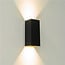 Industriële Rechthoekige Wandlamp XL Zwart/Mat Goud | Artdelight Dante