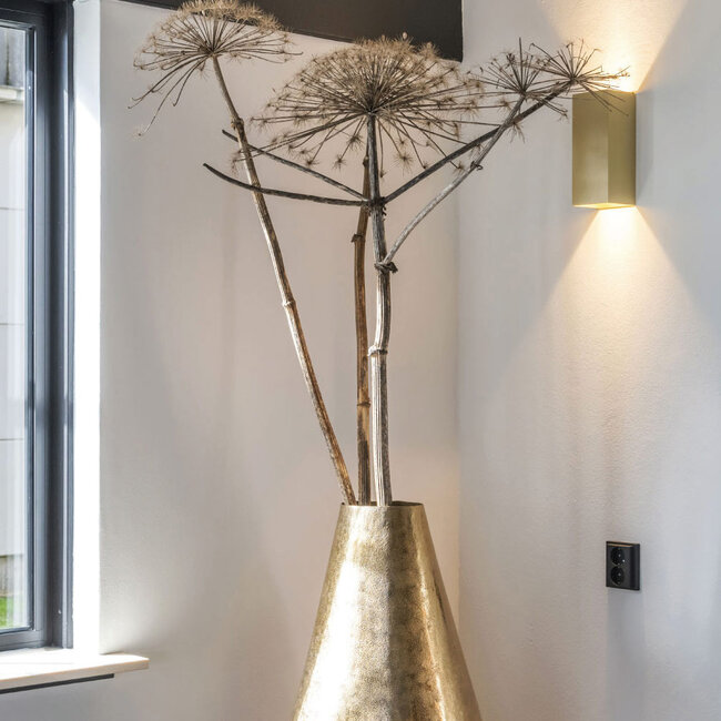 Industriële Rechthoekige Wandlamp XL Goud | Artdelight Dante