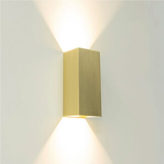 Artdelight Industriële Rechthoekige Wandlamp XL Goud | Artdelight Dante