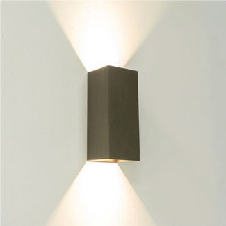 Artdelight Industriële Rechthoekige Wandlamp XL Gun Metal | Artdelight Dante