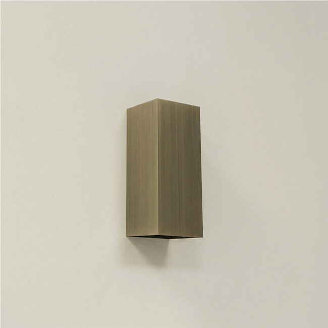 Industriële Rechthoekige Wandlamp XL Antiek Brons | Artdelight Dante