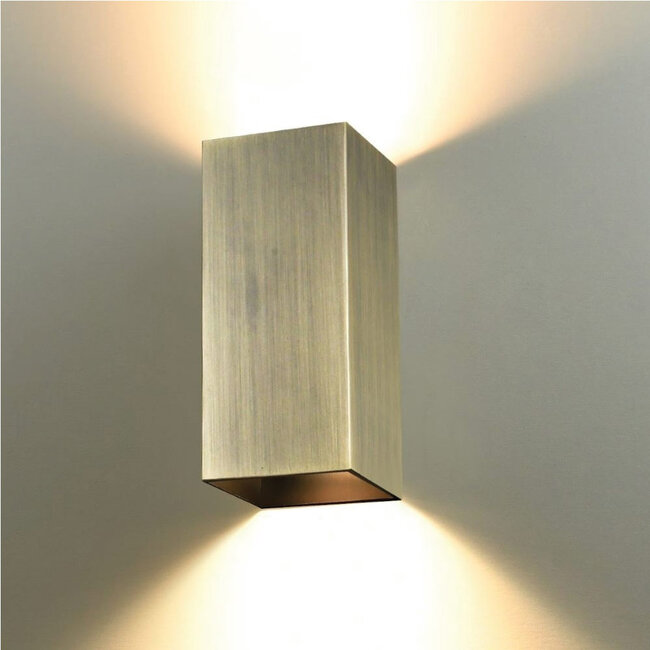 Industriële Rechthoekige Wandlamp XL Antiek Brons | Artdelight Dante