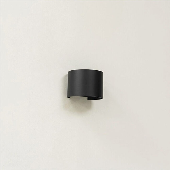 Industriële Ronde Wandlamp Zwart | Artdelight Gyro