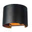 Industriële Ronde Wandlamp Zwart/Mat Goud | Artdelight Gyro