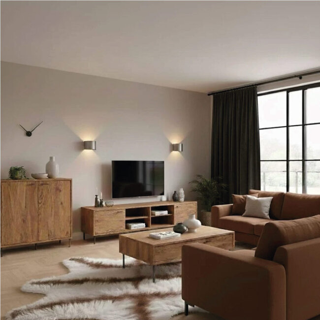Industriële Ronde Wandlamp Champagne | Artdelight Gyro