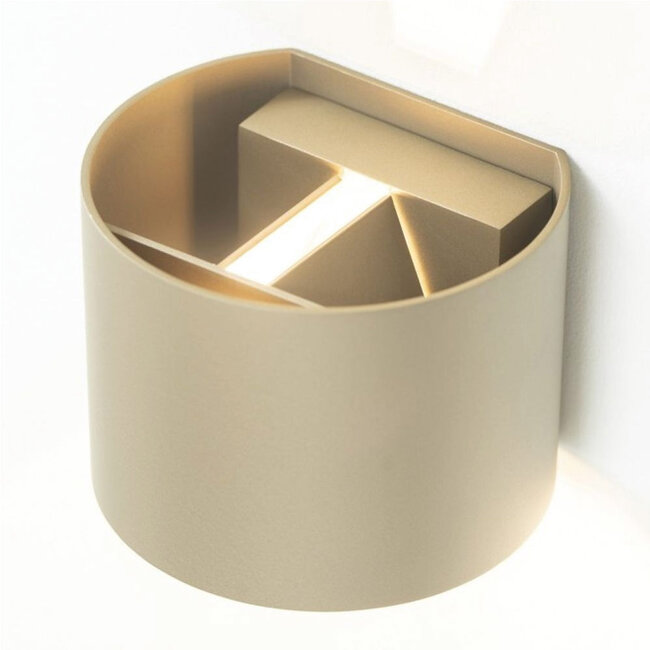 Industriële Ronde Wandlamp Champagne | Artdelight Gyro