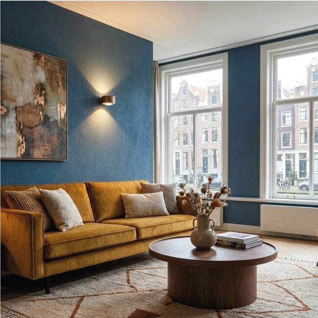Moderne Ronde LED Wandlamp Donker Brons | Artdelight Hudson