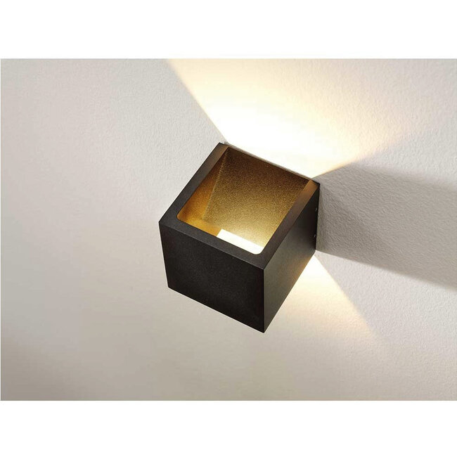 Moderne Kubus LED Wandlamp Zwart | Artdelight Cube