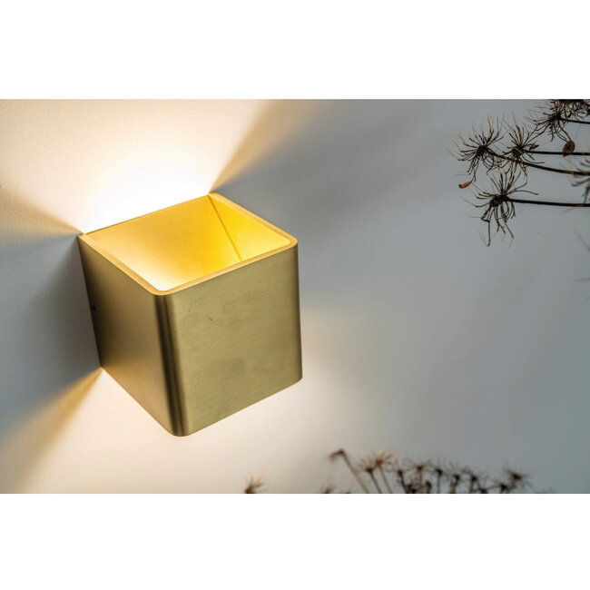 Design Kubus LED Wandlamp Goud | Artdelight Fulda
