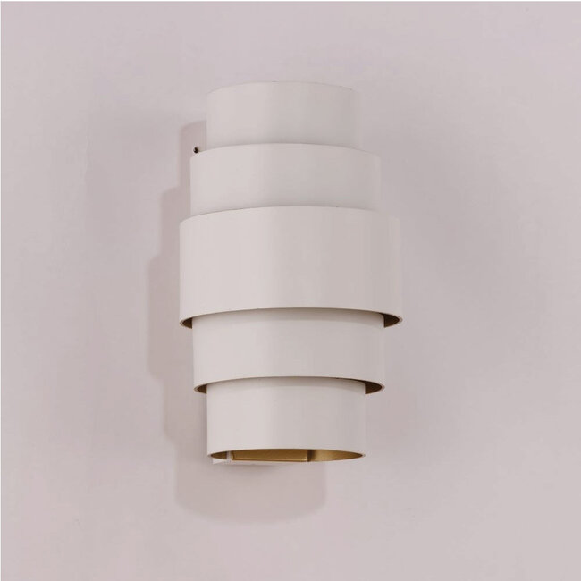 Industriële Design Wandlamp Wit/Mat Goud | Artdelight Rolls
