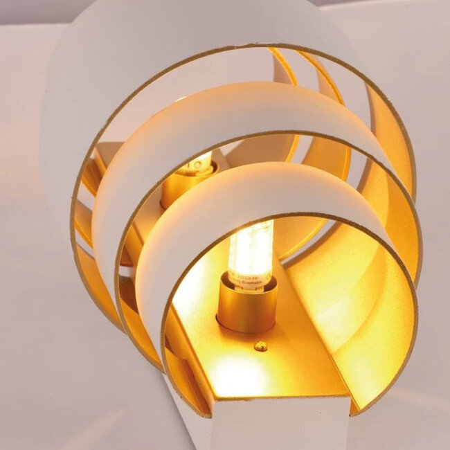 Industriële Design Wandlamp Wit/Mat Goud | Artdelight Rolls