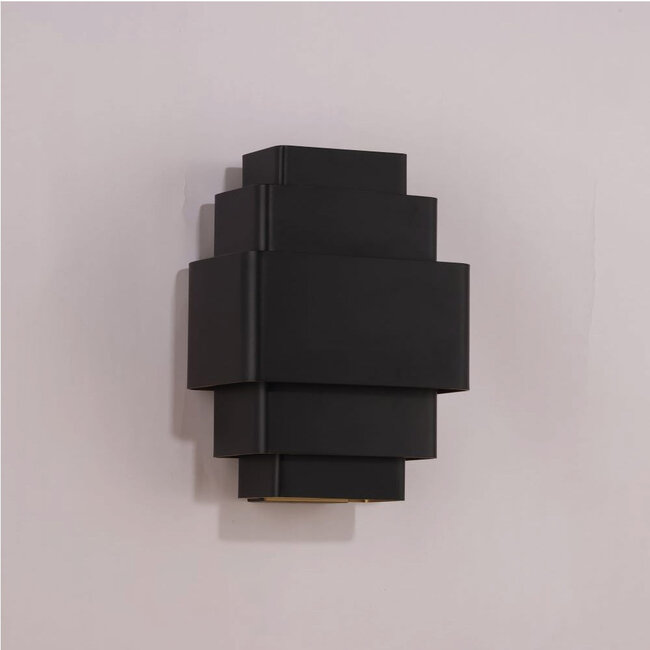 Moderne Design Wandlamp Zwart/Mat Goud | Artdelight Layers