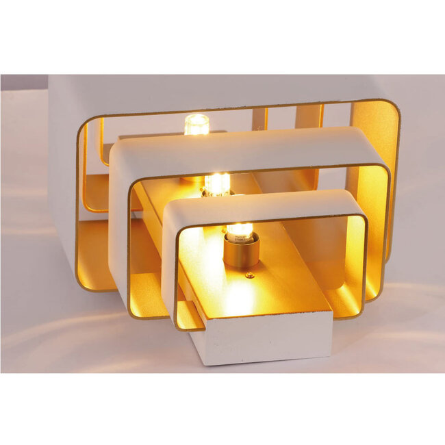 Moderne Design Wandlamp Wit/Mat Goud | Artdelight Layers