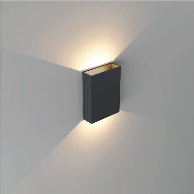 Industriële LED Wandlamp Zwart/Mat Goud | Artdelight Memphis