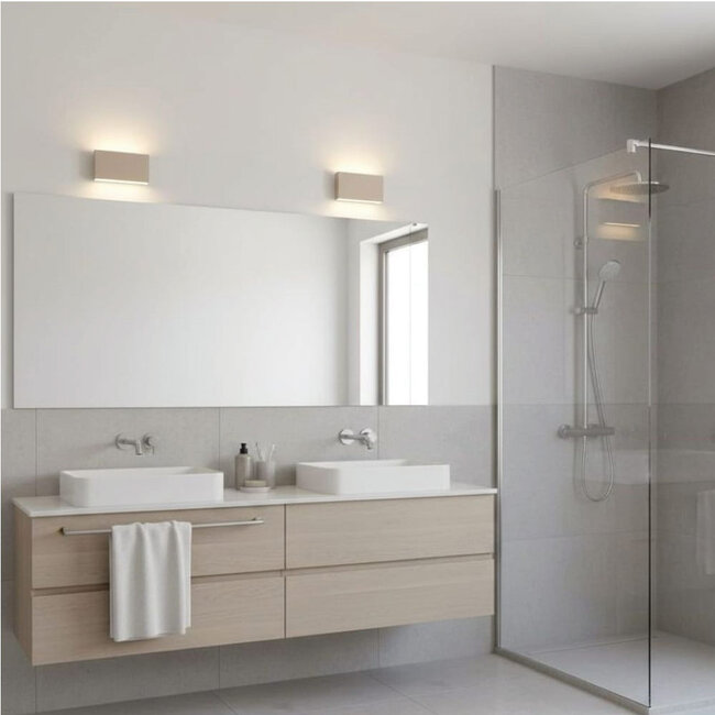 Industriële LED Wandlamp Champagne | Artdelight Box 2L