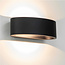Moderne Ovale LED Wandlamp Zwart | Artdelight Sharp