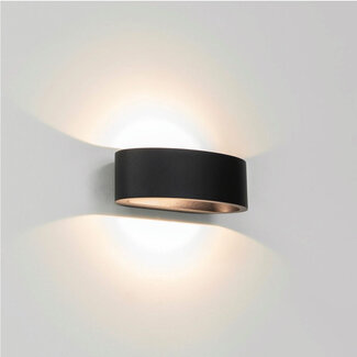 Artdelight Moderne Ovale LED Wandlamp Zwart | Artdelight Sharp