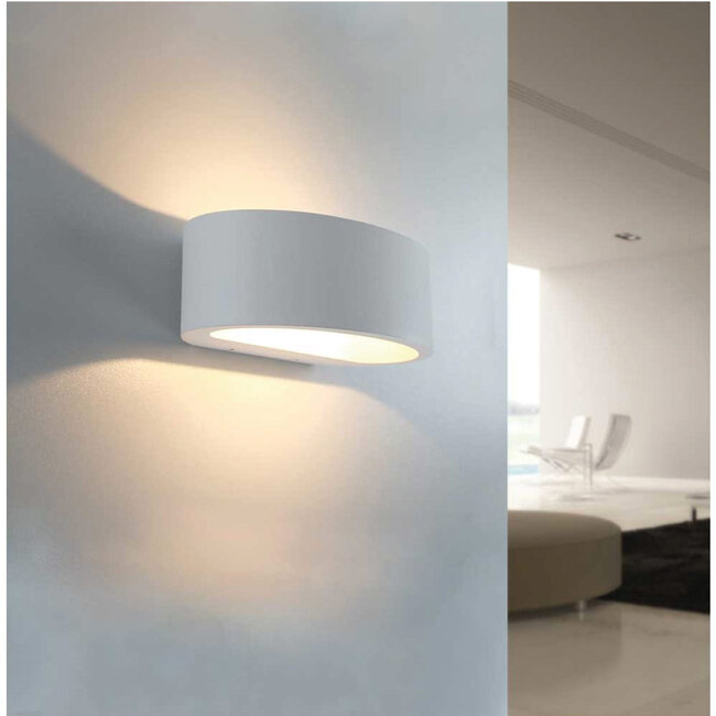 Moderne Ovale LED Wandlamp Wit | Artdelight Sharp