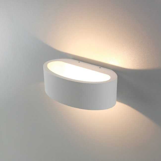 Moderne Ovale LED Wandlamp Wit | Artdelight Sharp