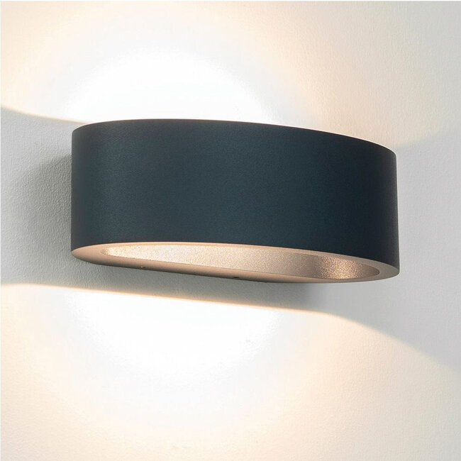 Moderne Ovale LED Wandlamp Antraciet | Artdelight Sharp
