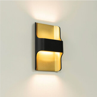 Artdelight Industriële LED Design Wandlamp Zwart/Mat Goud | Artdelight Dallas