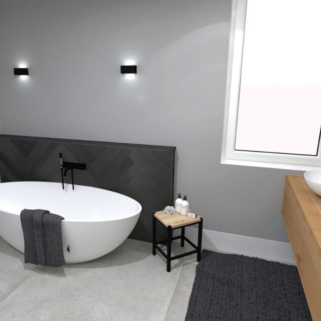 Industriële Rechthoekige LED Wandlamp Zwart | Artdelight Eindhoven 100