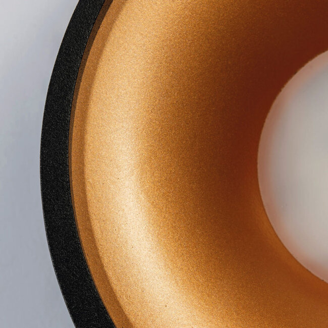 Ronde LED Design Plafondlamp Zwart/Koper | Artdelight Orlando